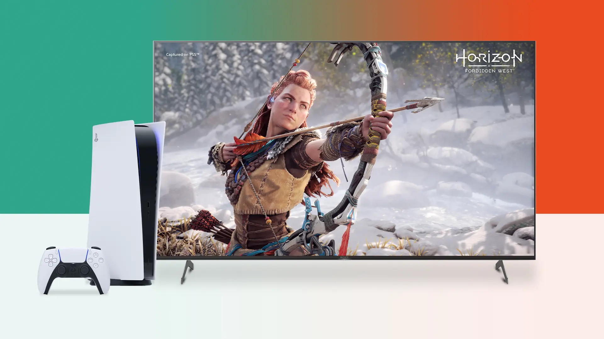 Gaming-Setup mit Konsole und Controller vor einem großen Fernseher